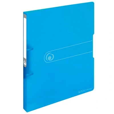 Image of Herlitz 11205713 Ring Binder A4 Polypropylene 2 2.7 cm Spine, 16 mm Capacity, Opaque Black Filling Level Transparent Blue