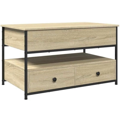 Image of vidaXL Coffee Table Sonoma Oak 85x50x50 cm Engineered Wood and Metal
