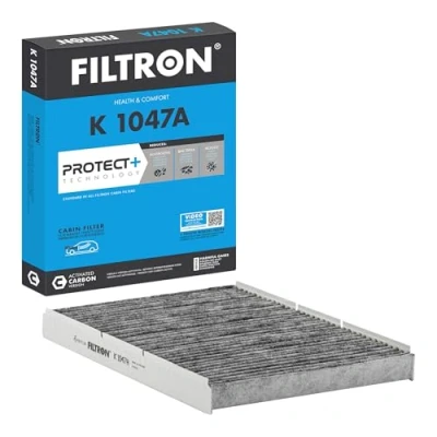 Image of 1J0819644, 1J0819644A, JZW819653 Pollen Filter FILTRON K 1047A Activated Carbon 283mm 206mm 30mm VOLKSWAGEN: Golf 4, Passat B5 GP Saloon