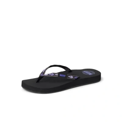 Image of Reef Women&#039;s Ginger Flip Flops, Black/Purple, 6 UK