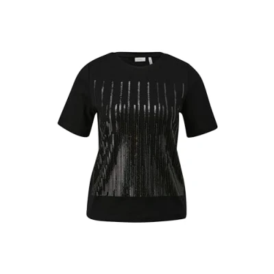 Image of s.Oliver Women&#039;s 2144037 Sequin T Shirt, Black 99d1, 10