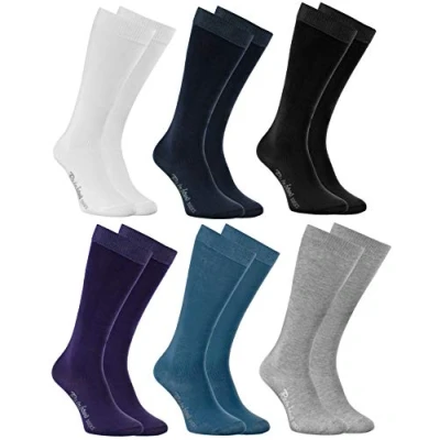 Image of Rainbow Socks Boys Girls Knee High Cotton for Kids 6 Pairs Dark Colours Size 7 11