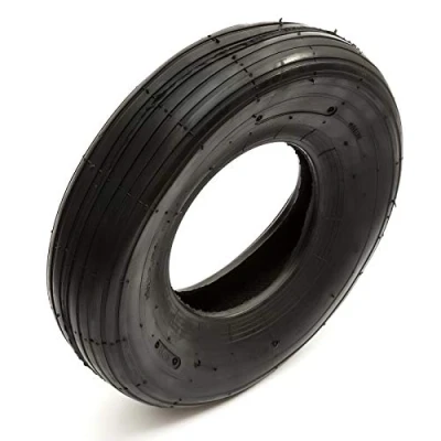 Image of Wheelbarrow Tyre 4.00 6 400 400x6 Ribbed Rib Tread Inch Rim Wheel Barrow