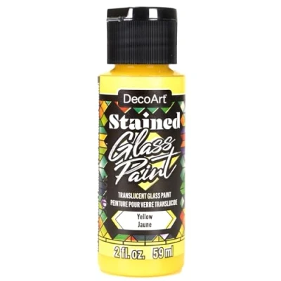 Image of DecoArt Translucent Stained Glass Acrylic Paint 59ml (2oz) Yellow