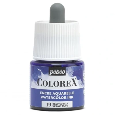 Image of Pébéo Colorex Ink 45 ml Cobalt Blue Watercolour Pebeo Velvety Finish Multi Tool Drawing for All Media