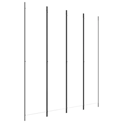 Image of &#039;vidaXL 4 Panel Room Divider in White Foldable Fabric and Iron Screen for Living or Bedroom Easy Assembly Versatile Use 200x220 cm