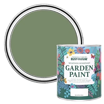 Image of Rust Oleum Green Mould Resistant Garden Paint in Matt Finish All 750ml