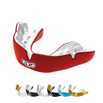 Image of OPRO Instant Custom Fit Mouth Guard, Dentist Mouthguard, Revolutionary Fitting Technology for Ultimate Comfort, Protection &amp; Fit, Gum Shield Rugby, Boxing, Hockey, MMA (Red, Youth)