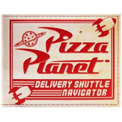 Image of Toy Story Buzz &amp; Woody Adventure Pizza Planet Box Wallet Bi Fold ID Card Holder, Multicolor