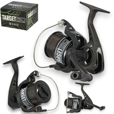 Image of TARGET 50 Coarse Fishing Reel + 10lb Line Angling Pursuits Freshwater Spinning