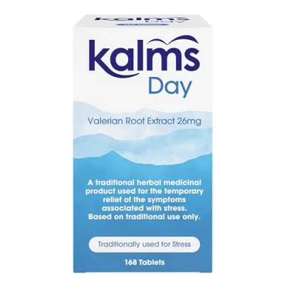 Image of Kalms Day 168 Tablets Traditional Herbal Medicinal Product Used for The Temporary Relief of Symptoms associated with Stress.