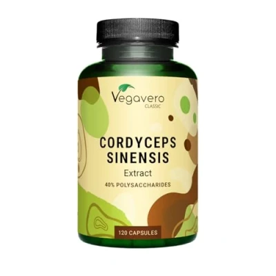 Image of Vegavero Cordyceps Sinensis 6500 mg 10:1 Mushroom Extract 4 Month Supply 40% Polysaccharides NO Additives Lab Tested Vegan
