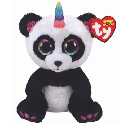 Image of Ty UK Ltd 2005072 Beanie Boos Paris Panda Stuffed Animal, Multicoloured, 15cm