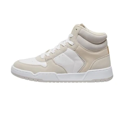 Image of ONLY Women&#039;s Onlswift 2 Pu High Top Sneaker Noos, Beige, 4 UK