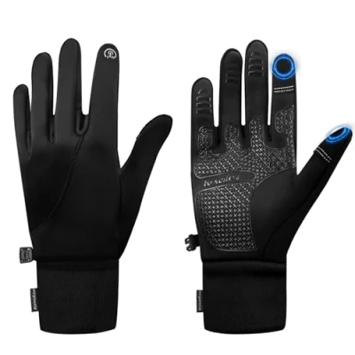 Image of Jsdoin Running Gloves, Warm Winter Gloves Anti Slip TouchScreen Cycling for Men Women, Outdoor Windproof Water Resistant Thermal Biking Sports Walking Skiing Driving Riding