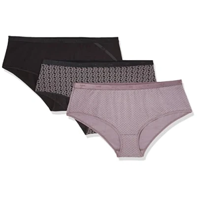 Image of DIM Women&#039;s Les Pockets Cotton Colours &amp; Patterns x3 Boxer, Black Logo, XXL