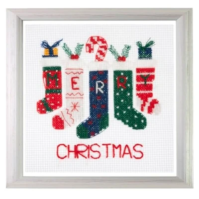 Image of Trimits Mini Counted Cross Stitch Kits, 13 x 13cm (5 5in), Stockings