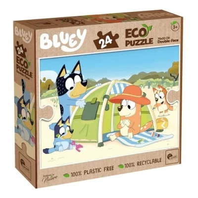 Image of Lisciani Bluey Eco Puzzle 24 Pieces For Children aged 3 and up 50x70cm with Double Colour Plate 100% Recyclable Puzzle, Plastic Free FSC Certified
