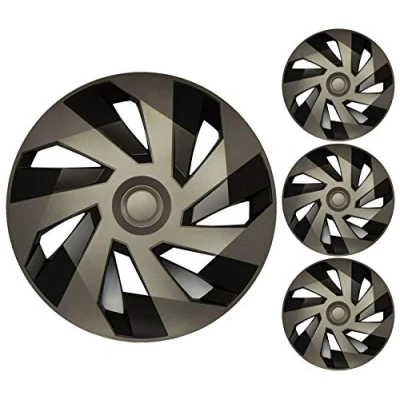 Image of UKB4C 4 x Graphite Grey Wheel Trims Hub Caps 15&quot; fits VW Polo Golf Fox Lupo