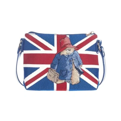 Image of Signare Paddington Bear Union Jack Tapestry Crossbody Bag Premium Buld, Eco Friendly, Vegan Friendly PU Leather Adjustable Strap, Compact Design Multicolour, 25cm (W) x 19cm (H) 7cm (D)