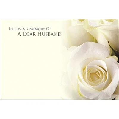 Image of Funeral &amp; in Loving Memory Floristry Message Cards Flowers and Floral Tributes (in of a Dear Husband)