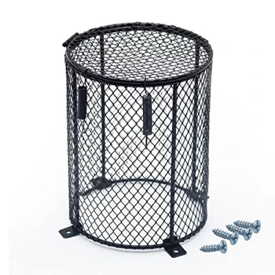 Image of Reptile Heater Guard Ceramic Light Bulb Lamp Cover Mesh Lampshade Anti Scald Bracket Cage for Bearded Dragon, Lizard, Tortoise, Snake (Cylinder)
