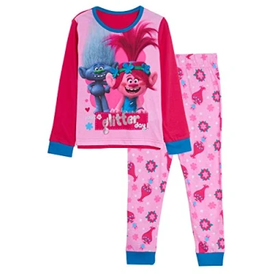Image of Girls Trolls 2 Pyjamas Pink 7 8 Years