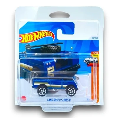Image of Hot Wheels Land Rover Series II (Blue) 5/10 HW Trucks 2024 92/250 (Short Card) COMES IN A GENUINE KLAS CAR KEEPER PROTECTOR CASE HTD41