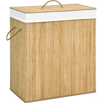 Image of vidaXL Bamboo Laundry Basket 100 L
