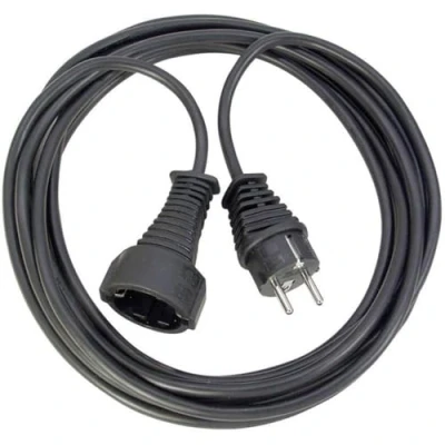 Image of Brennenstuhl Qualitäts Kunststoff Verlängerungskabel mit Schutzkontakt Stecker (Verlängerungskabel für innen 2m Kabel) schwarz