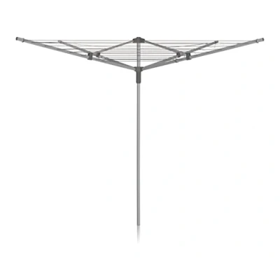 Image of Addis 40m 4 Arm Rotary Washing Line (Grey) Multiple Tension Adjustment, Folding Outdoor Rotating Clothes Dryer &amp; Ground Spike MOB, Metallic