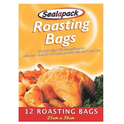 Image of 12 x Roasting Bags for Ovens and Microwaves Perfect Flavour Seal Cooking Chicken Fish Meat Turkey Vegetables Medium Size