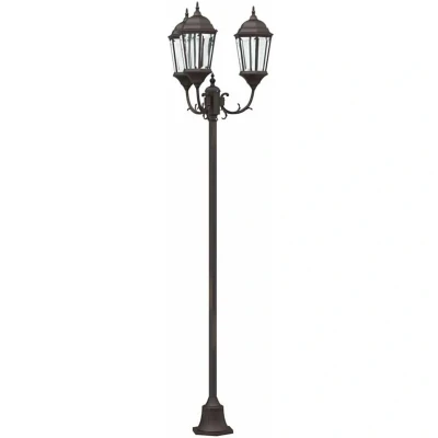 Image of vidaXL Garden Light Post 3 Lamp E27 Bronze 220 cm Aluminium