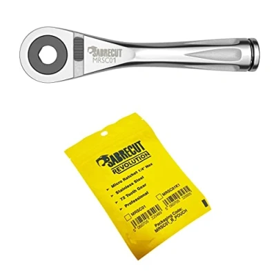 Image of 1 x SabreCut MRSC01 Mini Micro Ratchet 1/4&quot; Hex Stainless Steel Professional 72 Tooth Gear Hand Wrench