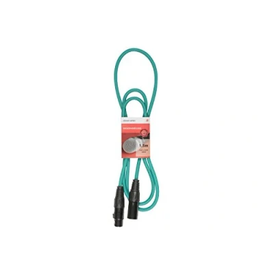 Image of Premium XLR Male Female Cable Microphone Green 1.5M