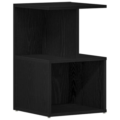 Image of vidaXL Black Oak Nightstand, 35x35x55 cm, Made from Engineered Wood