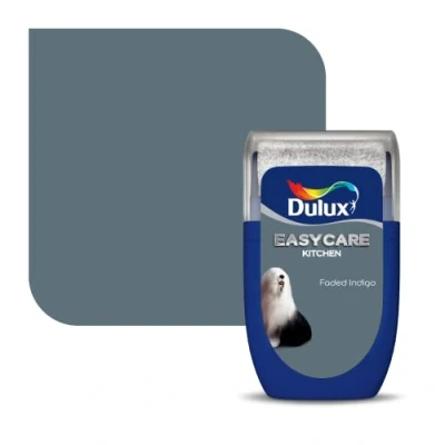 Image of Dulux Easycare Kitchen tester paint Faded Indigo 30ML