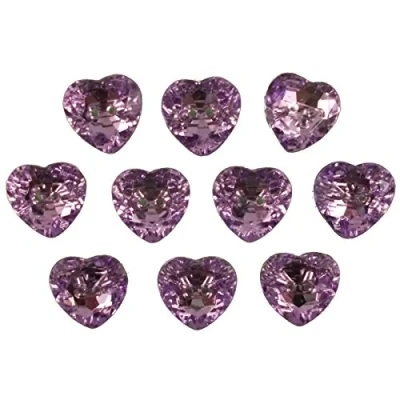 Image of Acrylic Crystal Effect Heart Shape Buttons 12mm Pack of 10 (Lilac)