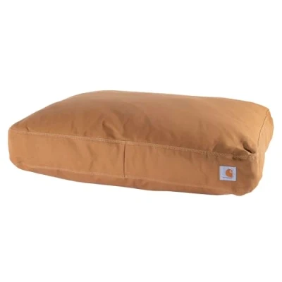 Image of Carhartt Durable Canvas Pet Bed, Water Resistant Firm Duck Dog Brown, Large