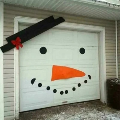 Image of Quickdraw Giant Snowman Face Decoration Large Felt Christmas Wall Sticker Festive Novelty Stick On