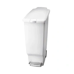 Image of White Slim Plastic Pedal Bin 40L 382649