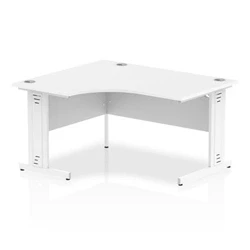 Image of Impulse 1400mm Left Crescent Desk White Top Cable Managed Leg