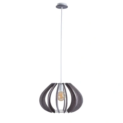 Image of Nora Wire Frame Pendant Ceiling Light Grey, 44.5cm, 1x E27