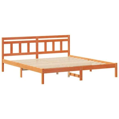 Image of With Headboard Brown 180 x 200 cm Pine wood Vidaxl