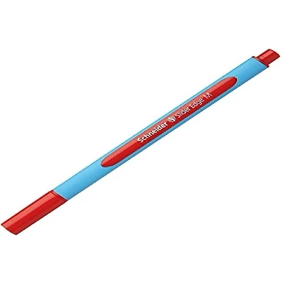 Image of Schneider Slider Edge Ballpoint Pens (Stick Pen, Red, Blue, Stainless Steel, Medium)