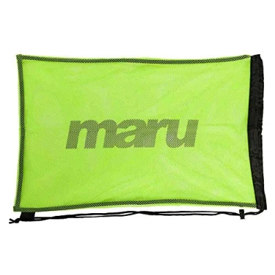 Image of Maru Mesh Swimming Drawstring Bag, for Men, Women and Kids, Essential Accessories Sport or PE Trainning Equipment Wet Kit Backpack, Heavy Duty Nylon Bag (Green, One Size)