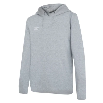 Image of Umbro Womens/Ladies Club Leisure Hoodie (Grey Marl/White) Light Grey Size 2XL