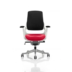 Image of Zure White Shell Black Fabric Back Bespoke Colour Seat Bergamot Cherry