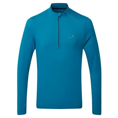 Image of RONHILL, Men&#039;s Tech Thermal 1/2 Zip Tee, Prussian Blue/Willow XL