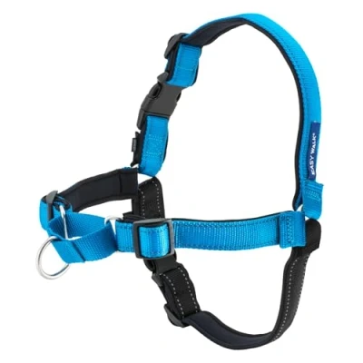 Image of PetSafe Easy Walk Harness, No Pull Walking Harness For Dogs, Padded Design, Ocean Blue, Black Lead, Large